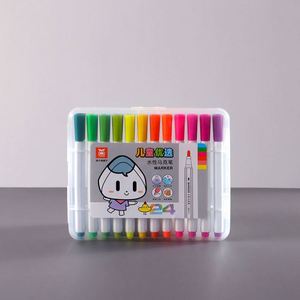 Juego de Marcadores de Arte de Plástico PP Personalizables al por Mayor de China, con Doble Punta, Tinta a Base de Agua, 18/24/36/48 Colores, Mini LED - Product Image 2