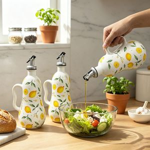 <b>Ceramic</b> <b>Oil</b> Bottle 8-9.9in Modern Design Kitchen Storage For <b>Oil</b> Vinegar Automatic <b>Dispensing</b> Freestanding - Product Image 2