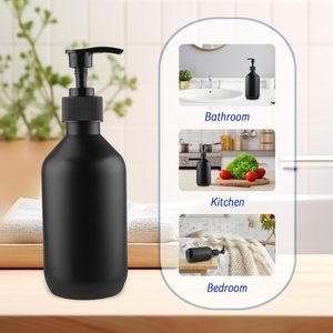 Custom Logo Matte Black PET <b>Plastic</b> Bottle 300ml 500ml Pump Container for Shampoo Conditioner Body Wash Skincare <b>Packaging</b> - Product Image 6