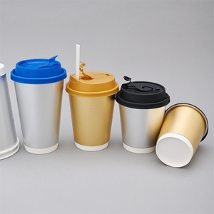 Taza de embalaje de café bebida caliente desechable lámina de oro estampado 8oz 10oz 12oz 16oz taza de café para llevar vasos de papel de pared doble - Product Image 2