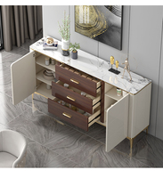 Buffet de luxe brillant, armoire de rangement multi-tailles avec cadre en bois, credenza moderne, meuble d'appoint pour salle à manger et entrée