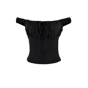 Blusa Larga de Algodón Tejido con Manga Corta, Transpirable, Ecológica, para Mujer, Estilo Vintage Retro, Estampada, para Verano, Otoño, Primavera e Invierno - Product Image 3