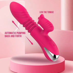 Vibrateur Dildo Rapide pour Orgasme, Stimulation Clitoridienne et Point G, Chauffant, Télescopique, Jouet Sexuel Adulte <span class=keywords><strong>USB</strong></span> pour Femme - Product Image 1