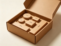 Boîte en carton ondulé auto-élevable recyclable de haute qualité avec bande détachable et fermeture éclair, impression UV quadricolore