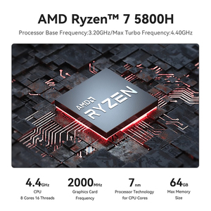 Beelink-Mini PC SER5 Pro, ordenador de sobremesa con procesador AMD <span class=keywords><strong>DDR4</strong></span>, <span class=keywords><strong>16GB</strong></span> <span class=keywords><strong>RAM</strong></span>, 2023 GB SSD, 5560U, WiFi6, 4K, HD, Win11 Pro, 5800 - Product Image 5
