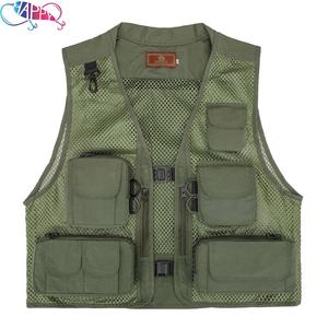 15 لونًا مخصصًا قماش كاجوال فضفاض للرجال في الهواء الطلق الصيد متعدد الجيوب تخزين الحياة سترة تكتيكية صدرية الرجال صدرية - Product Image 3