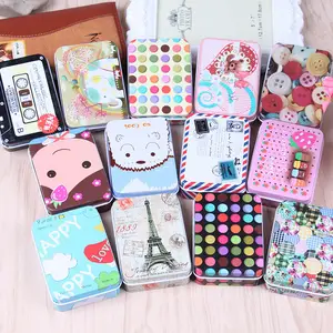 Mini Cartoon Gift Tin Kim Loại Ngăn Kéo Nhận Hộp Lưu Trữ Kẹo Trường Hợp Trang Sức Container Dễ Thương Organizer