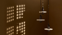 XZ décoration sombre espagnol albâtre marbre Led intérieur Art déco laiton pierre haut plafond lampe rétro lustre suspension