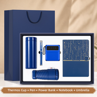 Coffret Cadeau d'Accueil d'Entreprise : Carnet Étoilé, Stylo, Gobelet Isotherme, Masseur Cervical, Parapluie, Batterie Externe – Commande en Gros Disponible
