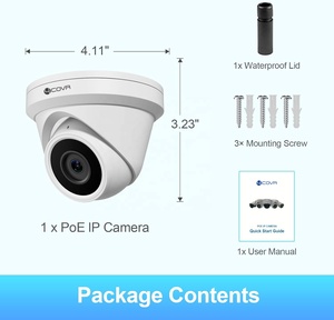 Caméra de sécurité dôme IP PoE 4COVR 4MP UHD pour extérieur et intérieur, objectif 2,8 mm, détection de mouvement humain, vision nocturne - Product Image 4