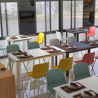 Ensemble de tables et de chaises de restaurant commercial de luxe léger, ensemble de table et de chaises de salle à manger en métal pour café, restaurant