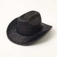 Chapeau de fête de carnaval européen américain chapeau de cowboy à paillettes avec paillettes pour discothèque danse chapeau de performance en soie brillante