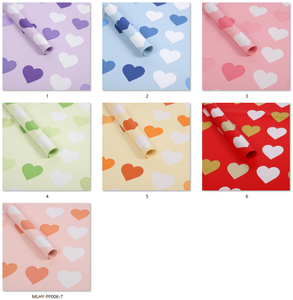 Papel de regalo de ramo impermeable recubierto de PE sintético floristería de amor colorido del Día de San Valentín - Product Image 4