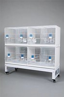Support universel pour cage à oiseaux de 120 cm, compatible avec les cages de 60x32x38 cm, base métallique empilable à plusieurs niveaux avec roulettes, noir/blanc
