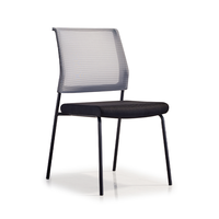 Chaise de bureau simple sans roue Base fixe Salle de réunion de conférence Chaise de visiteur Formation de bureau Chaise de réunion