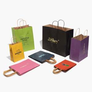 Sacs en papier kraft pour épicerie avec logo KM imprimé pour magasin d'optique avec poignées - Product Image 3