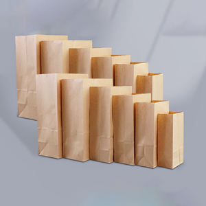 Recyclable Brown Kraft Paper Bag Square Bottom Food Packaging for Pizza Milk Sushi Jelly Salad Food Grade Paper Bag - Product Image 6
