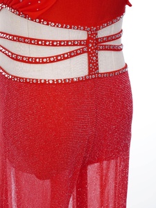 Traje de Danza Contemporánea para Niñas, Body con Tirantes y Pedrería, Pantalones Anchos con Lentejuelas Brillantes, Hecho a Medida - Product Image 5