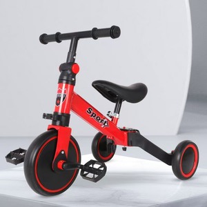 <span class=keywords><strong>Tricycle</strong></span> pour enfants personnalisé pour le commerce extérieur, pour garçons et filles, draisienne évolutive 3-en-1 multifonctionnelle pliable en métal, pour les 2-4 ans - Product Image 2