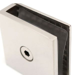 Stainless Steel Glass <b>Clip</b> With Frame For Bathroom Door <b>Mirror</b> Light Finish F-2081 - Product Image 1