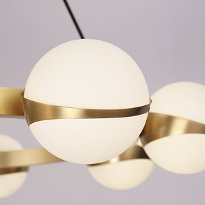 Lámpara colgante de latón, luz de techo de forma <span class=keywords><strong>rectangular</strong></span>, iluminación de <span class=keywords><strong>cocina</strong></span>, candelabro moderno de lujo para el hogar - Product Image 4