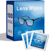 Lot de 100 lingettes nettoyantes rapides pour lentilles, anti-buée, portables, 6*12cm