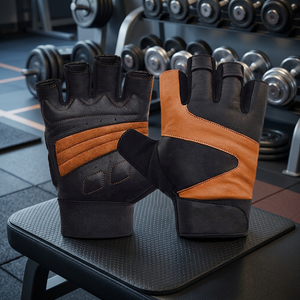 High Quality Custom Logo Unisex Half Finger Lightweight PU Material Ventilated Workout Fitness <b>Weight</b> Lifting Gym <b>Gloves</b> Buckle - Product Image 3