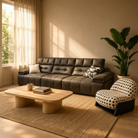 Ensemble de canapés sectionnels modernes en cuir véritable pour salon