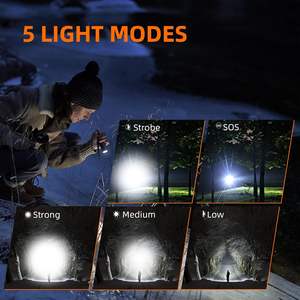 Linterna LED Recargable USB de Plástico, Portátil, con Zoom, Súper Brillante, 10000 Lúmenes, Resistente al Agua, para Exteriores y Camping, Venta al Por Mayor - Product Image 2