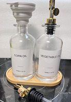 Distributeur d'huile d'olive et de vinaigre de haute qualité 2023, distributeur de sirop de café, bouteille en verre avec bec verseur lesté