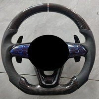 Volant de luxe en cuir perforé noir J Auto avec fibre de carbone, LED, 3 branches, pour VW Golf 7 GTI Golf 8 Golf VIII (2014-2019)
