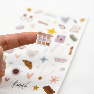 Hoja de pegatinas de vinilo troqueladas personalizadas, impermeables, con diseño lindo, para papelería y planificadores, al por mayor - Product Image 1