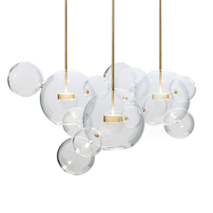 Lámpara colgante de techo de bola de cristal transparente de burbuja moderna creativa de arte lámpara colgante <span class=keywords><strong>dorada</strong></span> - Product Image 1