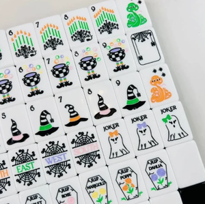 American <b>Mahjong</b> <b>Set</b> Black & White Acrylic 166 Tiles Custom Logo Single Layer Christmas Holiday Gift Wholesale - Product Image 2
