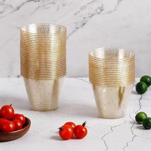Gobelets PS jetables en plastique dur scintillant doré de 9oz pour les événements, les fêtes, les supermarchés et les centres commerciaux - Product Image 3
