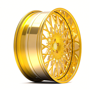 Llantas de aleación forjadas de 2 piezas Gold 6061-T6 Deep Dish de 20, 22, 24, 26 pulgadas, 5x112, 5x120, para exhibición de coches, fabricante personalizado - Product Image 1