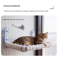 Hamac pour chat en peluche épais et pliable avec ventouses robustes pour balcons et fenêtres, lit confortable pour chats corpulents