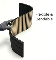 Kasaro Panneaux Muraux Acoustiques en Bois Souples de Haute Qualité, Bardage Extérieur Canelé Décoratif et Insonorisant