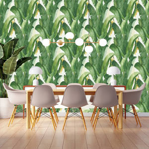 Papier peint à feuilles de plantes tropicales vibrantes, impression numérique, <span class=keywords><strong>murale</strong></span> personnalisée pour la décoration de la <span class=keywords><strong>cuisine</strong></span>, du café, fond d'écran, art mural - Product Image 2