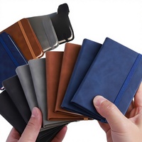 Mini A7 Kleines Notizbuch Tragbarer Notizblock mit Tasche Ledereinband Wasserabweisend Angenehme Haptik 100 Blatt Geschenk