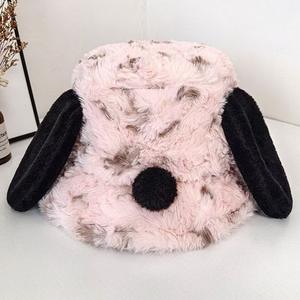 Chapeau de pêcheur en peluche polaire pour femme, motif chiot mignon, chaud et couvrant les oreilles, pour l'automne et l'hiver - Product Image 5
