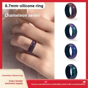 Bague en silicone SiR caméléon incurvée bague de mode sportive européenne et américaine directe du fabricant largeur 8.7MM - Product Image 3