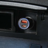 Chargeur rapide compact 65W PD EV en alliage de zinc anti-chute double port USB-A + Type-C pour allume-cigare de voiture pour smartphones et ordinateurs portables