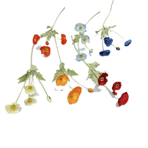 Superbe promotion : Magnifiques coquelicots artificiels de haute qualité, simulation de coquelicots à quatre têtes, pour la décoration intérieure. - Product Image 5