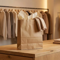 Sacs en papier kraft en gros, lot en vrac, sacs de courses en papier kraft avec poignées torsadées, logo personnalisé, fabricant, usine, écologique