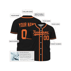Wholesale Men's Premium Quality Custom Baseball <b>Jersey</b> <b>Short</b> 100% Polyester Quick Dry Best Quality Hot Selling Baseball <b>Jersey</b> - Product Image 5
