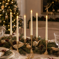 Lot de 6 bougies LED sans flamme en forme de pilier avec lumière vacillante réaliste et chaleureuse pour Noël, mariages, décoration de la maison