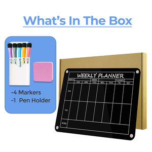 Pizarra blanca magnética acrílica ecológica, pizarra <span class=keywords><strong>de</strong></span> borrado en seco, planificador semanal personalizado, Calendario para nevera - Product Image 2