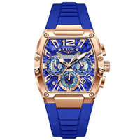 Montre Homme de Luxe à Quartz avec Bracelet en Silicone, Cadran Tonneau, Aiguilles Lumineuses, Étanche 30M - Vente en Gros 89206