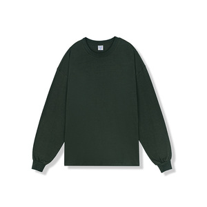 Personnalisation en gros de t-shirt en coton pur 280G pour hommes, chemise à manches longues décontractée ample à col rond pour le <span class=keywords><strong>sport</strong></span> - Product Image 6